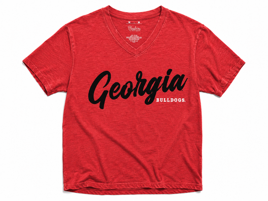 Pressbox Georgia Bulldogs Home team Crop Shirt Red Pressbox