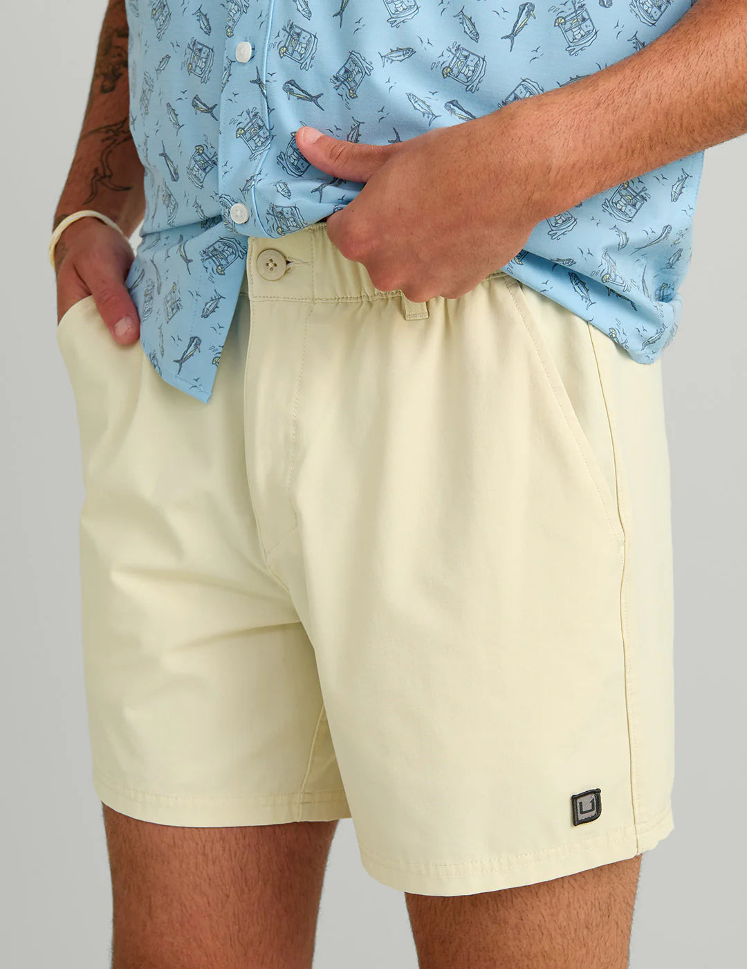 Huk Shoreside Shorts Silver Birch Huk