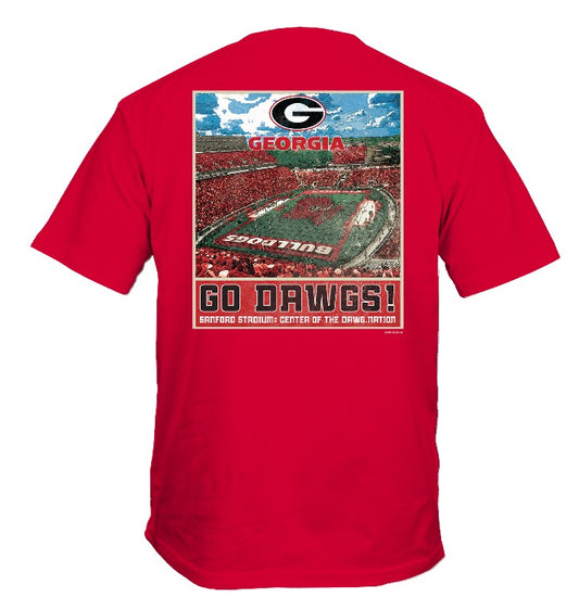 Georgia Bulldogs Stadium Poster Shirt Red New World Graphics