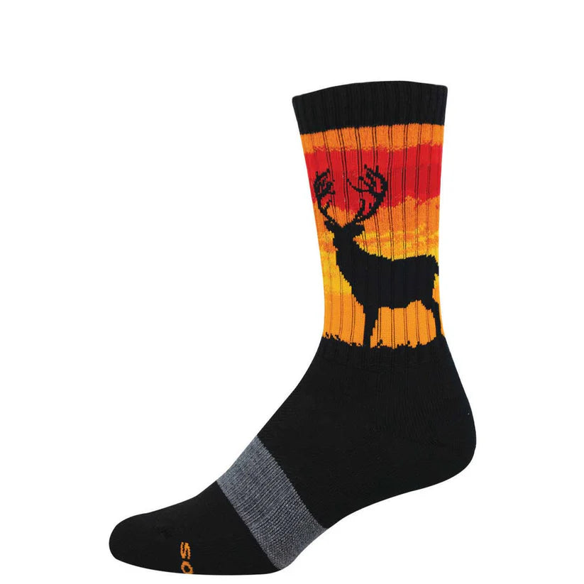Sock Smith Serape Merino Wool Socks Stag Wild Orange