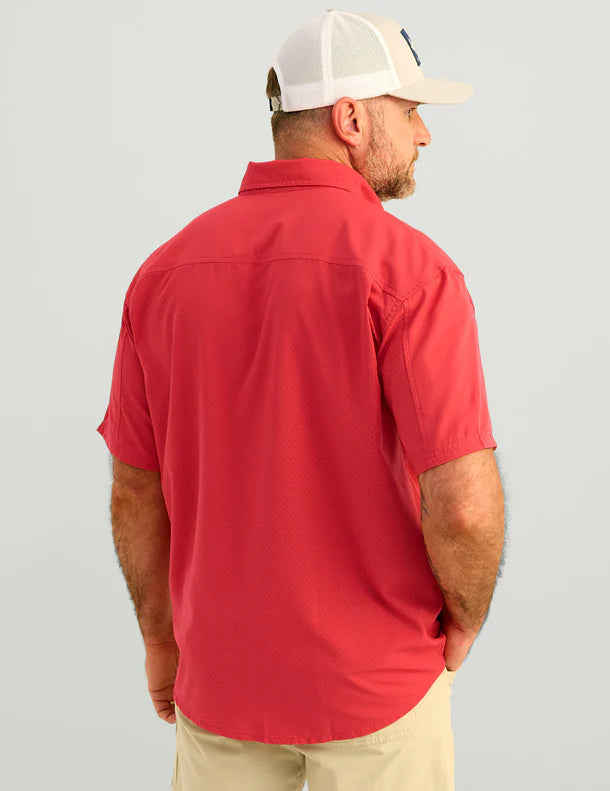 Huk Tidepoint Short Sleeve Button Down Channel Marker