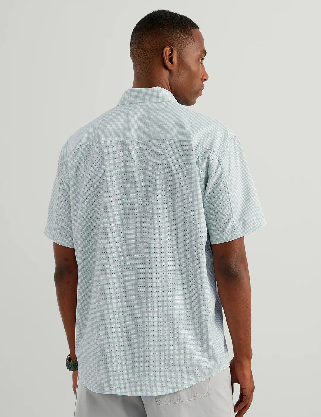 Huk Tide Point Printed Short Sleeve Heron Blue Checks Huk