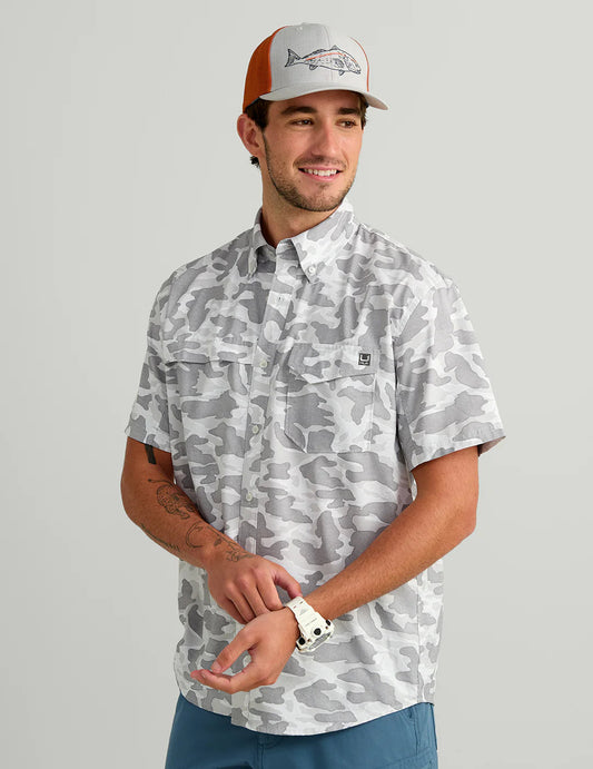 Huk Tide Point Printed SS Shirt Seagull Camo Huk