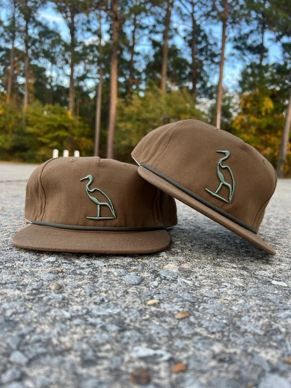 Dirty Marsh Heron Embroidered | Rope | Tobacco Hat Dirty Marsh