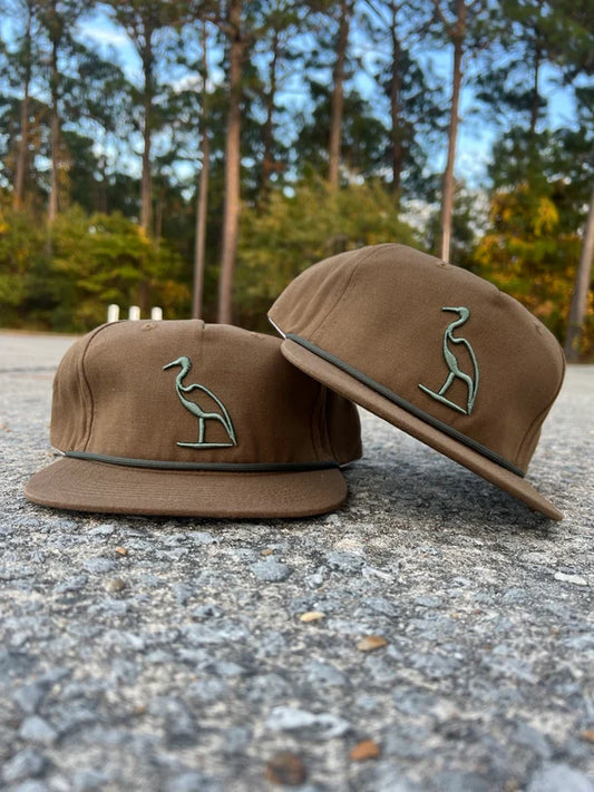 Dirty Marsh Heron Embroidered | Rope | Tobacco Hat Dirty Marsh
