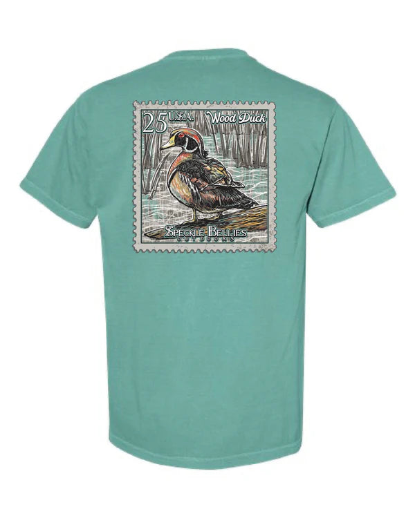 Speckle Bellies Youth Duck Stamp Shirt Seafoam