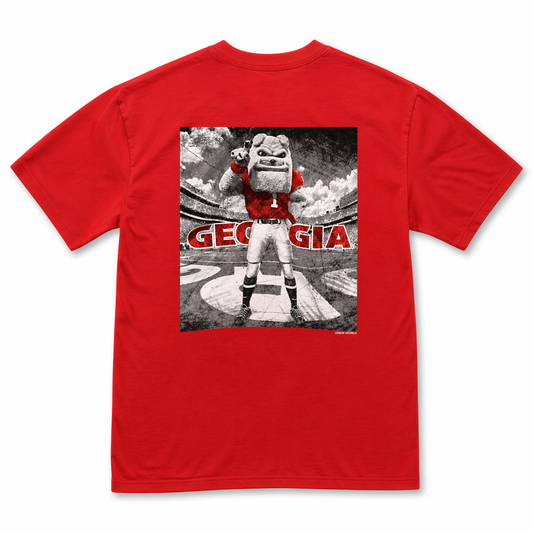 Georgia Bulldogs Youth Standing Mascot Tee Red New World Graphics