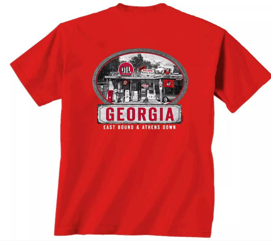 Georgia Bulldogs Eastbound Red Tee New World Graphics
