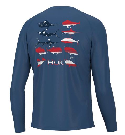 Huk KC Flag Fish Pursuit Blue Huk