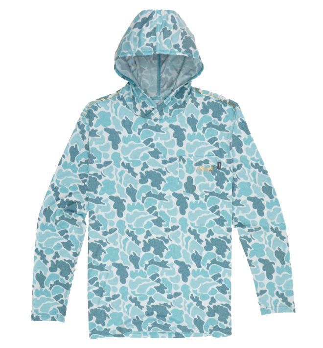 Marsh Wear Mallard Pamlico Performance Hoodie Blue Marsh Wear