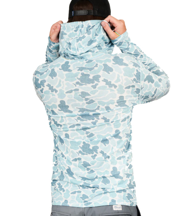 Marsh Wear Mallard Pamlico Performance Hoodie Blue Marsh Wear