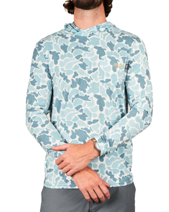 Marsh Wear Mallard Pamlico Performance Hoodie Blue Marsh Wear